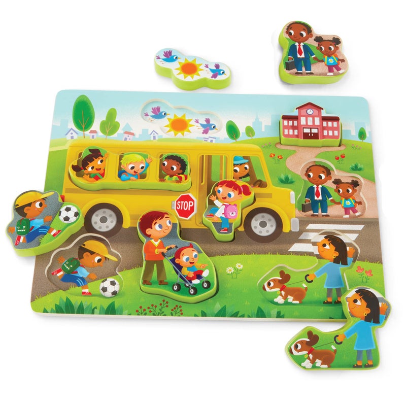 B. Toys لعبة باص المدرسة من B toys - لغز سميك للأطفال الصغار - ألعاب تعليمية تنموية للأطفال من عمر 2 سنوات - Image 3