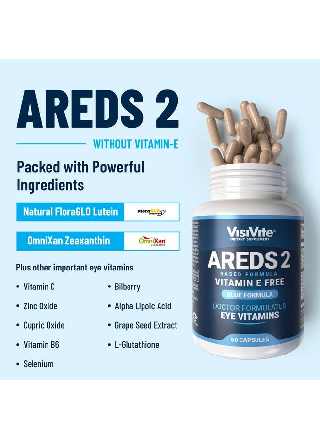 VisiVite AREDS 2 Eye Vitamins - VisiVite Vitamins for Eye Health Without Vitamin E - Eye Vitamins for Seniors - Lutein and Zeaxanthin Supplements - 60 Capsules  - Image 2