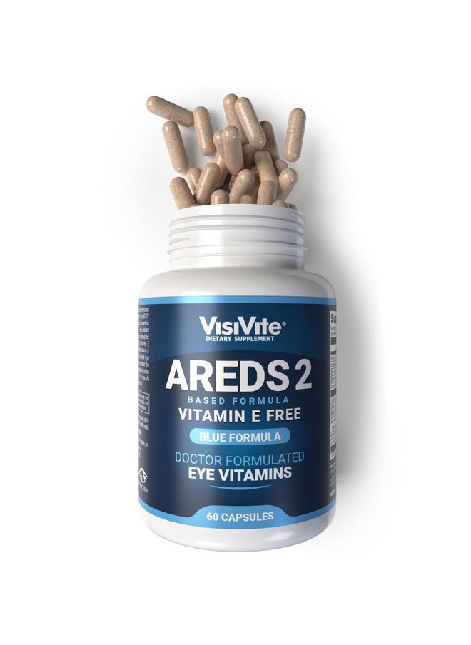 VisiVite AREDS 2 Eye Vitamins - VisiVite Vitamins for Eye Health Without Vitamin E - Eye Vitamins for Seniors - Lutein and Zeaxanthin Supplements - 60 Capsules  - Image 1