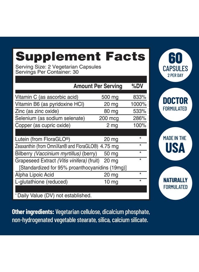 VisiVite AREDS 2 Eye Vitamins - VisiVite Vitamins for Eye Health Without Vitamin E - Eye Vitamins for Seniors - Lutein and Zeaxanthin Supplements - 60 Capsules  - Image 5