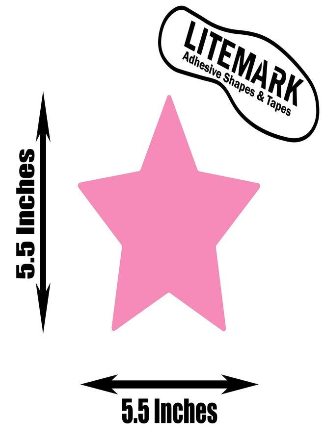LiteMark 5.5 Inch Pink Removable Stars - Pack of 10 - Image 2