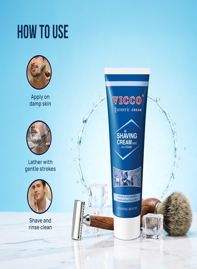 Vicco Turmeric In Shaving Cream Base I Ayurvedic Grooming For Men | Men’s Skin Care Essentials | Gentle On Sensitive Skin | Turmeric For Skin Soothing Care [ 70g | Pack of 1 ] - Image 5
