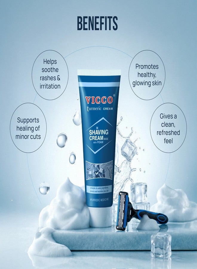 Vicco Turmeric In Shaving Cream Base I Ayurvedic Grooming For Men | Men’s Skin Care Essentials | Gentle On Sensitive Skin | Turmeric For Skin Soothing Care [ 70g | Pack of 1 ] - Image 4