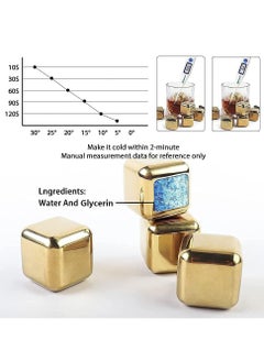 HomarKet 4-Piece Stainless Steel Whisky Stones Ice Cubes with Clamp  - Image 4