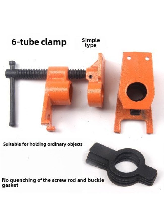 Tongchen Rocker Type Water Pipe Clamp Woodworking Clamp Quick Fixing Clamp Plate Clamp 4 Points 6 Points Woodworking Clamp-Specifications And Models:Steel * 6 Orange Simple Leg  - Image 1