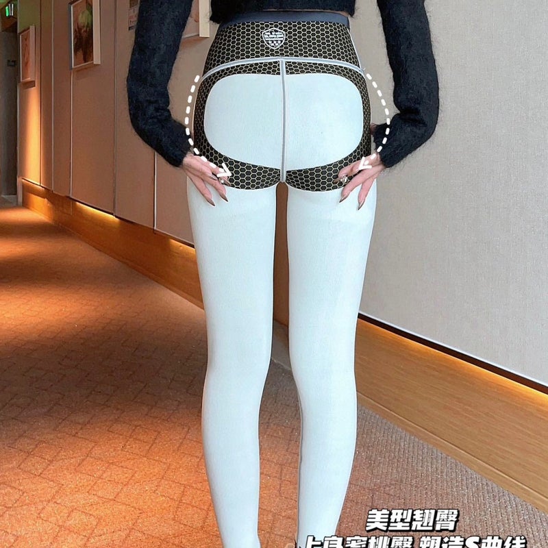 2023 Winter New Black Gold Barbie Pants Fleece-Lined Thickened Slimming Outer Wear High Waist Tight Belly Contracting Hip Lifting - Image 4