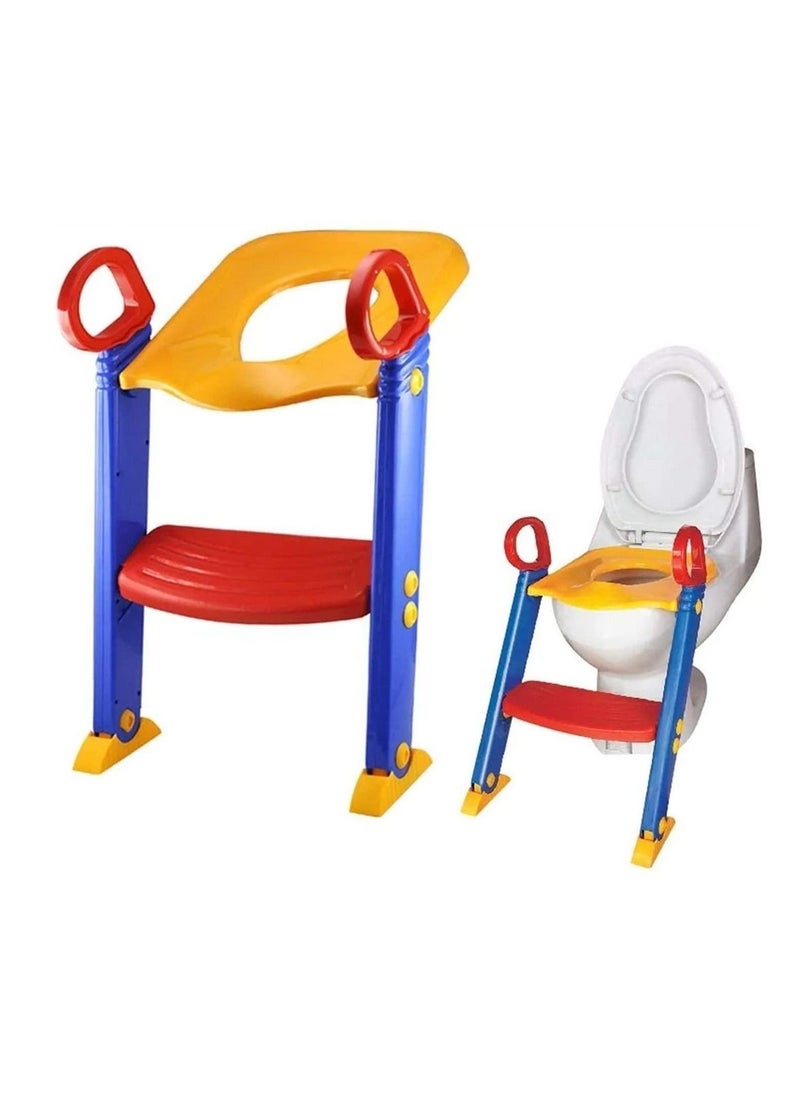 BLOOMING TIME Baby Ladder Toilet Ladder Chair Toilet Trainer Potty Toilet Seat Step up toddler Toilet Training Step Stool for Girls and Boys  - Image 1