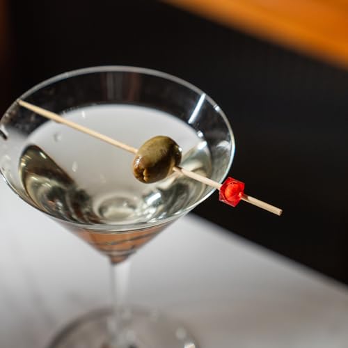 PuTwo Cocktail Toothpicks 300 Counts Cocktail Picks Handmade Natural Bamboo Cocktail Sticks with Cube Beads End Eco-Friendly Appetizer Skewers for Cocktail Appetizers Fruits Dessert - Multicolor - Image 4