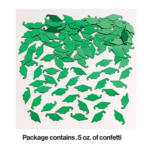 Creative Converting 24021 Green Mortarboard Graduation Conffetti, 1 pack - Image 2