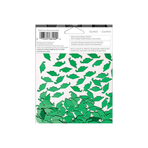 Creative Converting 24021 Green Mortarboard Graduation Conffetti, 1 pack - Image 4