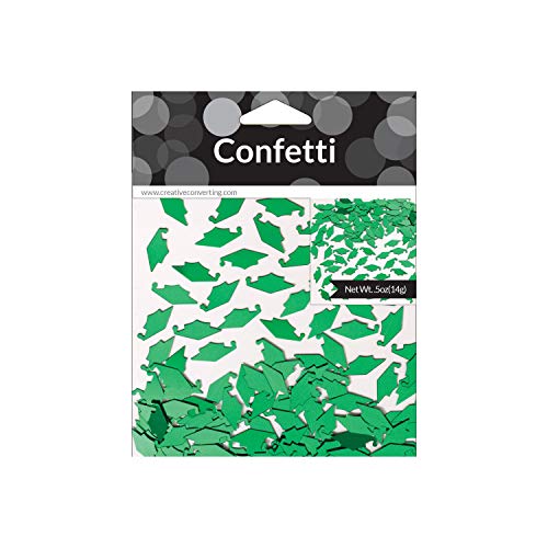 Creative Converting 24021 Green Mortarboard Graduation Conffetti, 1 pack - Image 3