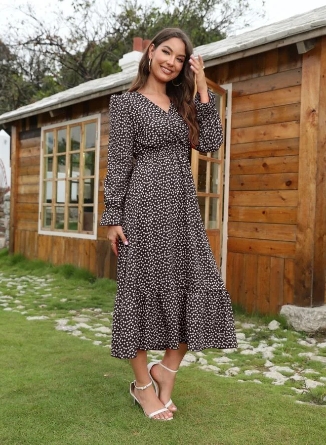 Take Two Black Polka Dot A-Line Midi Dress