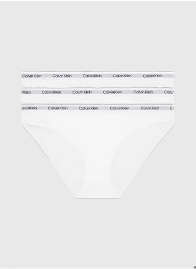 CALVIN KLEIN Women's 3 Pack Bikini Brief - Cotton, White