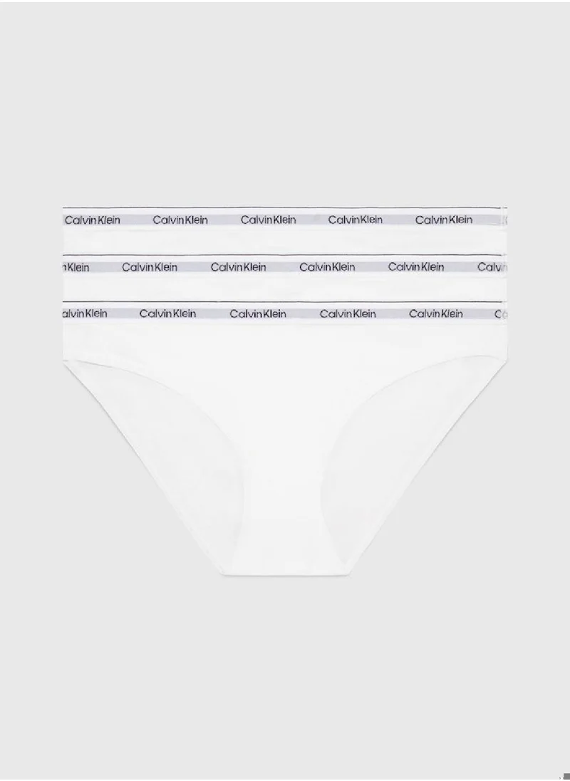 CALVIN KLEIN Women's 3 Pack Bikini Brief - Cotton, White