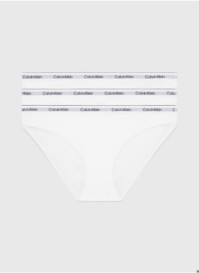 CALVIN KLEIN - Women's 3 Pack Bikini Brief - Cotton, White - Image 1