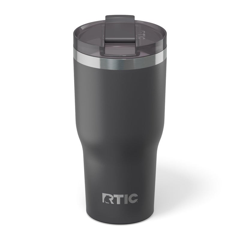 RTIC 30oz Essential Tumbler with Lid Ceramic Lined Insulated Stainless Steel Metal Double Wall VacuumInsulation Travel Cup for Iced Coffee Tea Hot and Cold Drink Graphite