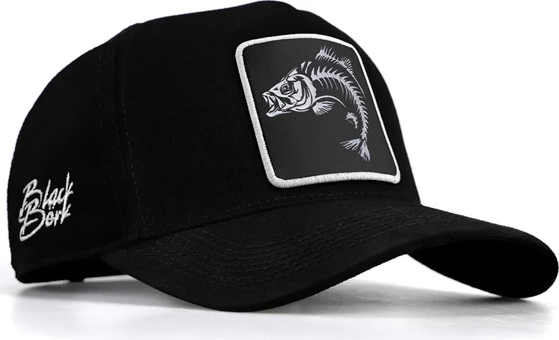 بلاك بورك BlackBörk V1 Baseball Fish - Unisex Black Cap with 1 Code Logo