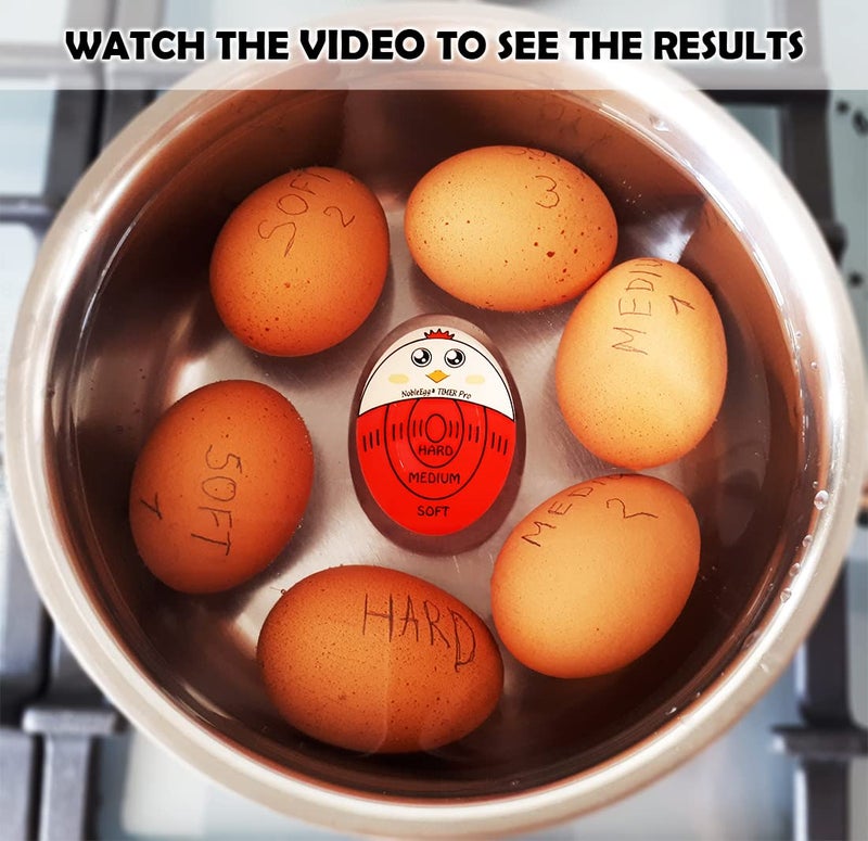 NobleEgg نوبل إيج مؤقت البيض برو لبيض السلق | مؤقت البيض المسلوق الناعم والصلب الذي يتغير لونه عند الانتهاء | خالي من BPA، معتمد - Image 4
