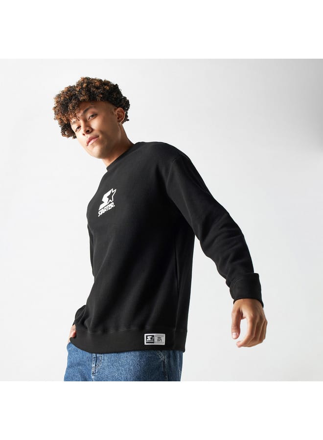 STARTER Starter Logo Print Pique Sweatshirt with Long Sleeves  - Image 1