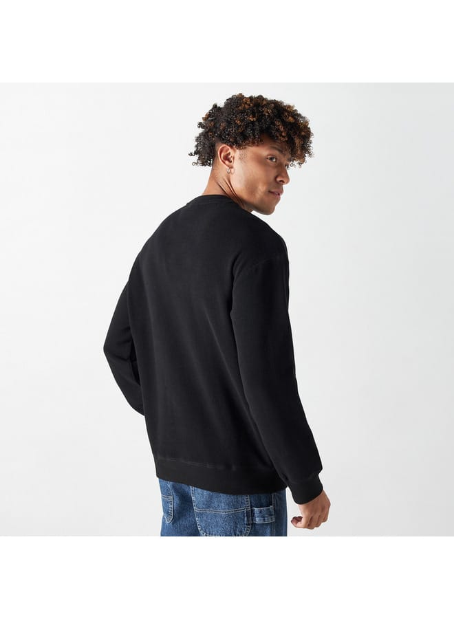 STARTER Starter Logo Print Pique Sweatshirt with Long Sleeves  - Image 3