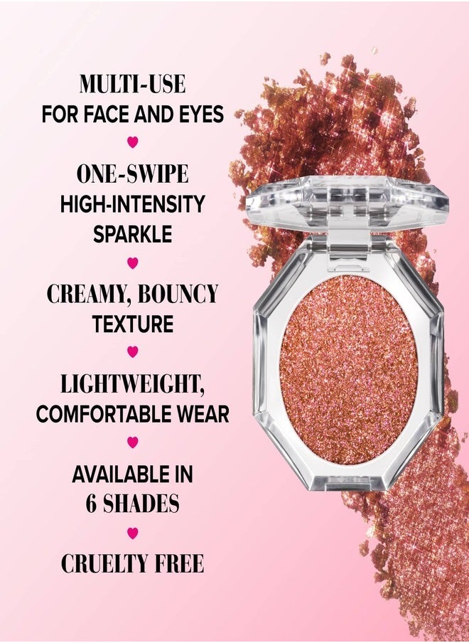 Too FacedCosmetics - TOO FACED Disco Crush High Shine Glitter Eye Shadow + Face Sparkle Heart Eyes - Shifting Warm Rose Gold Sparkle 1.5g - Image 1