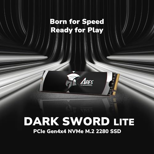 DATO Gen4 SSD with Heatsink 2TB NVMe PCIe 4.0 M.2 2280 Up to 7200/6850MB/s High Performance SSD for Gaming Creation – Ares Dark Sword Lite - Image 2