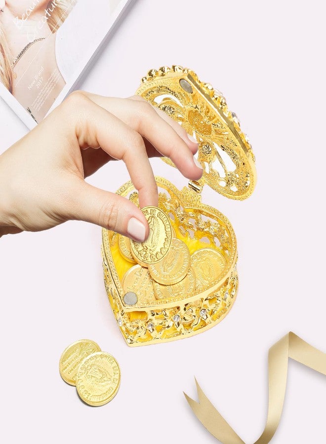 ESNOY Wedding Arras Coins Set - Gold Heart Shaped Box with 13 Virgen of Guadalupe Coins, Arras De Boda Cristiana, Weddings Accessories for Ceremony - Image 4