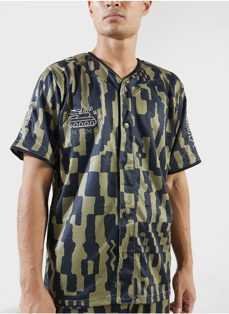 غريمي Lucky Dragon Mesh Baseball Jersey