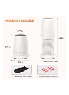 Generic Adjustable Furniture Bed Risers, 2.9-4.9in Furniture Anti-Shake Tools, Self-Adhesive Plastic Anti Slip Round Couch Risers for Bed, Sofa, Desk and Chair Legs, 2 Pcs (White)  - Image 3