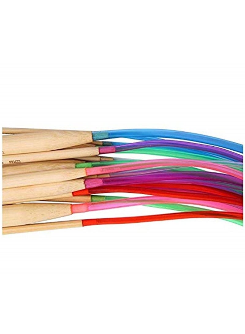 Y&D 18Pcs Set Circular Knitting Needles DIY Double Cusp Crochet Hooks Soft Tube Bamboo Sewing - Image 4