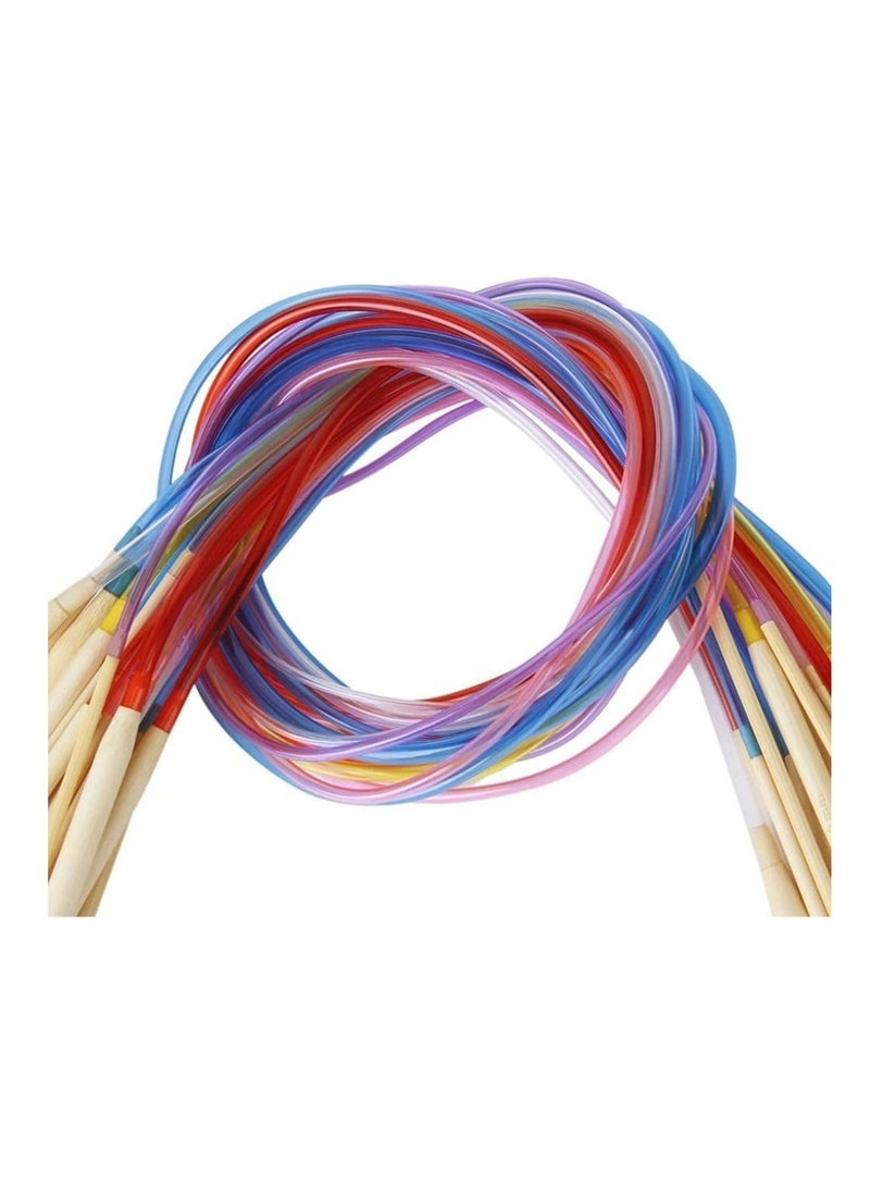 Y&D 18Pcs Set Circular Knitting Needles DIY Double Cusp Crochet Hooks Soft Tube Bamboo Sewing - Image 5
