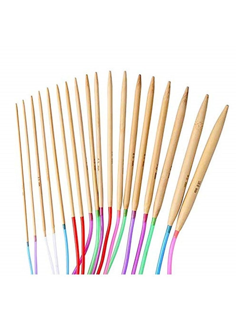 Y&D 18Pcs Set Circular Knitting Needles DIY Double Cusp Crochet Hooks Soft Tube Bamboo Sewing - Image 2