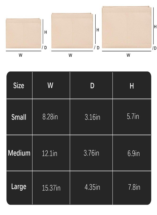 Lckaey tote bag organizer for purse Handbag Organizer in Bag insert Felt wallet Y066Khaki-M - Image 3