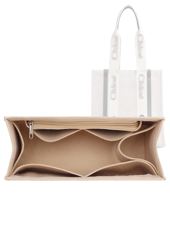 Lckaey tote bag organizer for purse Handbag Organizer in Bag insert Felt wallet Y066Khaki-M - Image 1