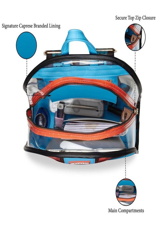 كابريس حقيبة ظهر كابريس مادونا كبيرة الحجم | حقيبة ظهر شفافة للاستخدام اليومي للنساء مع حزام قابل للتعديل | حقيبة مدرسية أنيقة وواسعة، إغلاق بسحاب | مثالية للاستخدام اليومي (أزرق سماوي) - Image 4