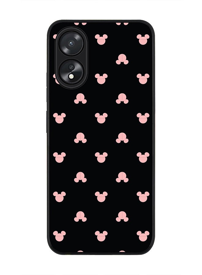 Stylizedd جراب قوي بحافة سوداء لهاتف Oppo A18 / Oppo A38، جراب رفيع وناعم بحواف مطاطية مرنة ومضاد للسقوط من مادة TPU Gel - طبعة ميكي - Image 1