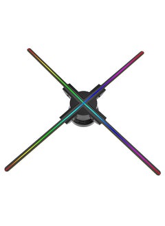 F52 3D Hologram Projector Advertising Display Fan Wall-mounted Player 3D Naked Eye 2K HD LED Photo Video Fan with 624pcs LED Light Beads Remote Control Sign Real-time Screen Display