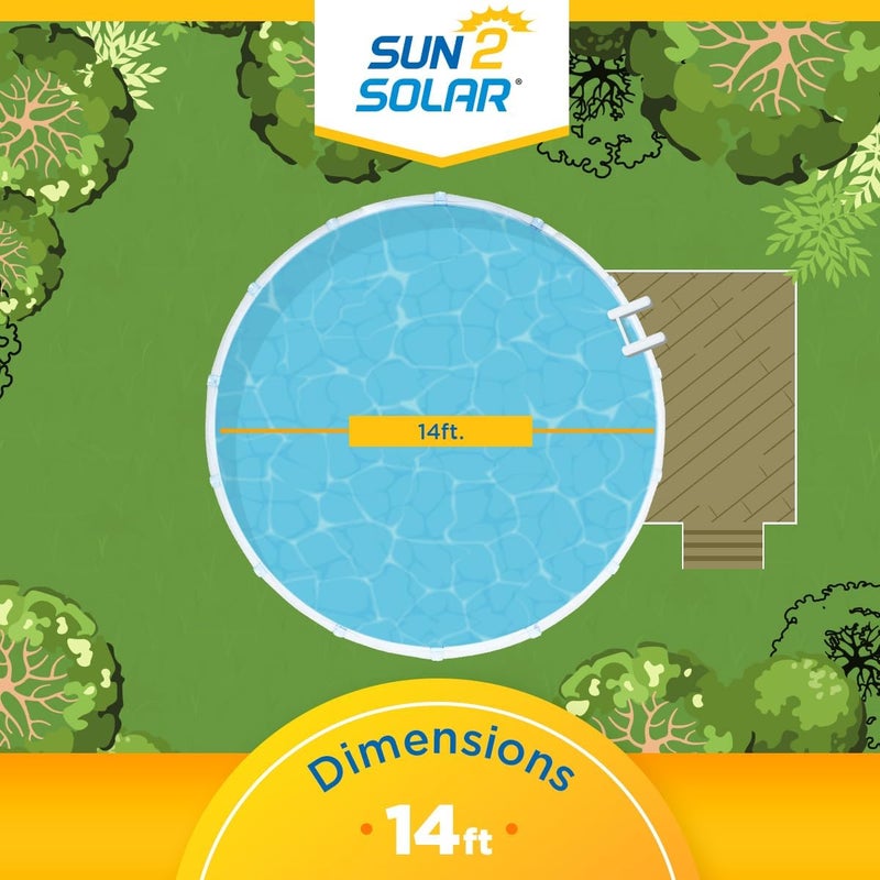 Sun2Solar Blue 14 ft Round Pool Solar Cover | 1200 Series | Heat Retaining Blanket for Inground and Above Ground Swimming Pools | Harness The Sun's Energy to Heat Pool | Bubble Heating Blankets - Image 5
