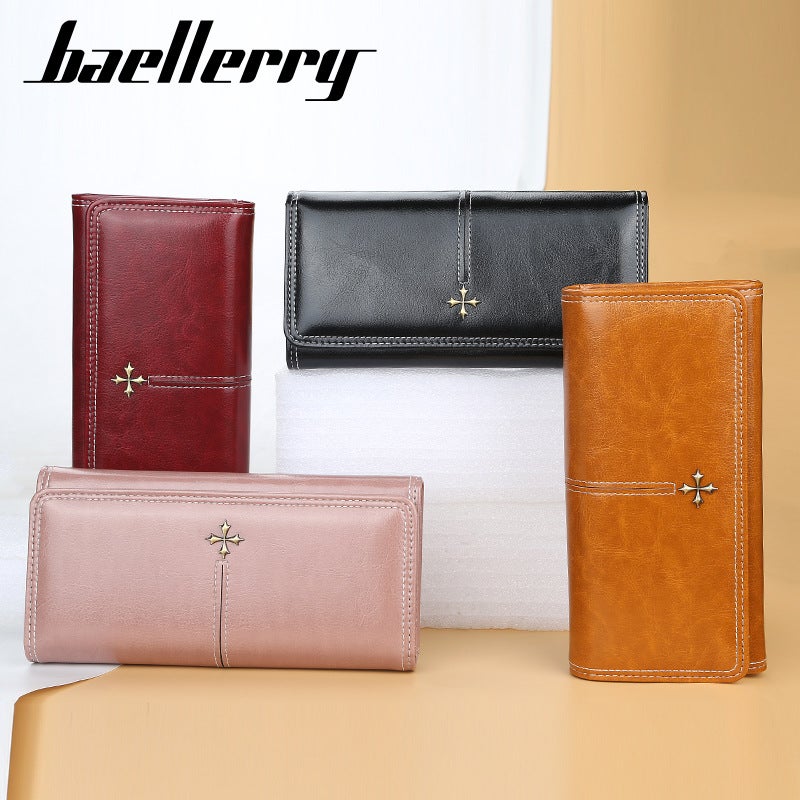 بايلليري محفظة نسائية من Baellerry باللون الأسود بطراز كوري جديد فاخر بسحّاب وتصميم مطول لحفظ الهاتف بلمسة لامعة - Image 4