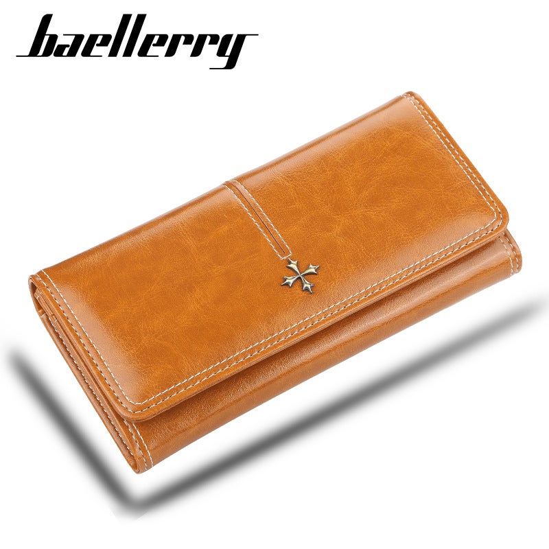 بايلليري محفظة نسائية من Baellerry باللون الأسود بطراز كوري جديد فاخر بسحّاب وتصميم مطول لحفظ الهاتف بلمسة لامعة - Image 2