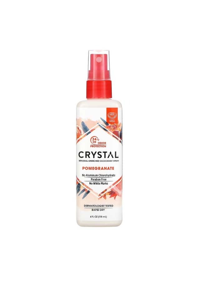 CRYSTAL Mineral-Enriched Deodorant Spray Pomegranate 4 fl oz 118 ml - Image 1