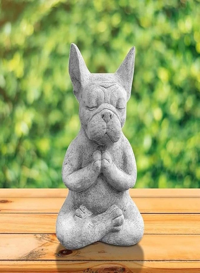 YWHWLX Yoga Bulldog Pose Meditation Dog Resin Statue Ornaments Waterproof Prayer Zen French Bulldog Sculpture Crafts Garden Decoration Figurine for Dog Lovers - Image 3