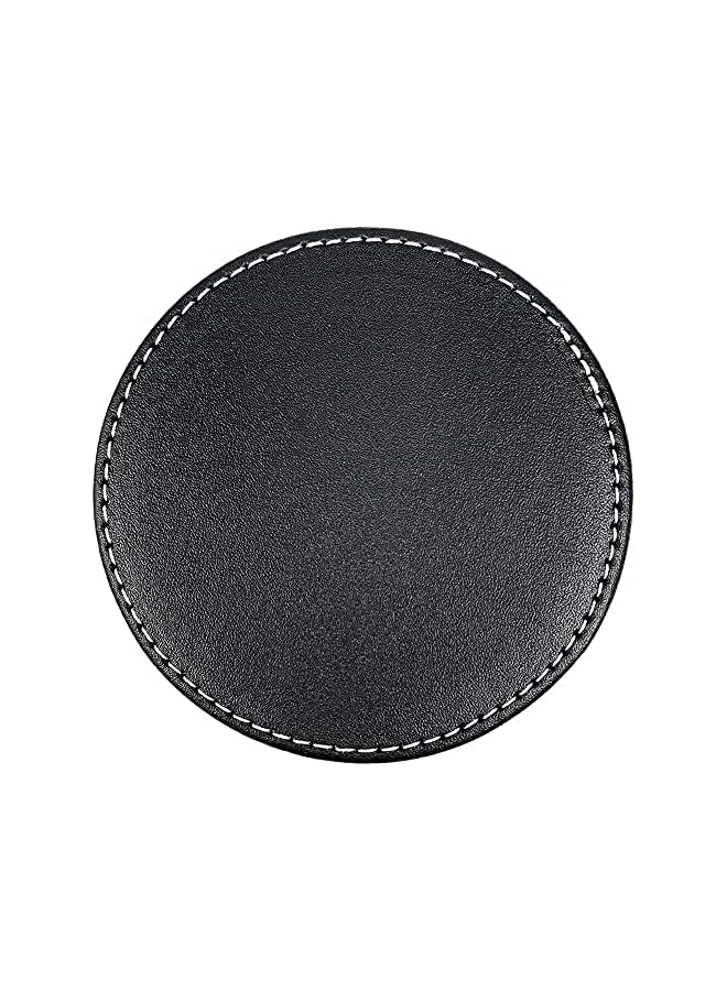 The Bros Black Leather Coasters, Coasters Set of 6 with Holder, Coasters for Drinks, Heat-resistance Mats, Coffee Coaster, Protect Furniture, for Holding Coffee Cups, Sports Bottles - Image 5