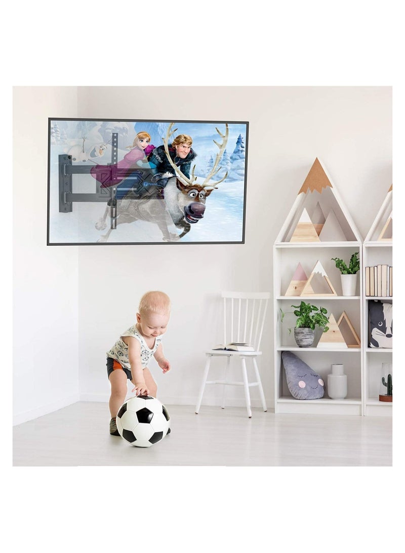 ELTRAZONE Lcd, Led Tv Wall Bracket For 26 Inch To 55 Inch Tv 180 DEGREE Rotation And 15 DEGREE + Tilt View, Swivel Articulating, Full Motion Tv Wall Mount, Black - Image 3