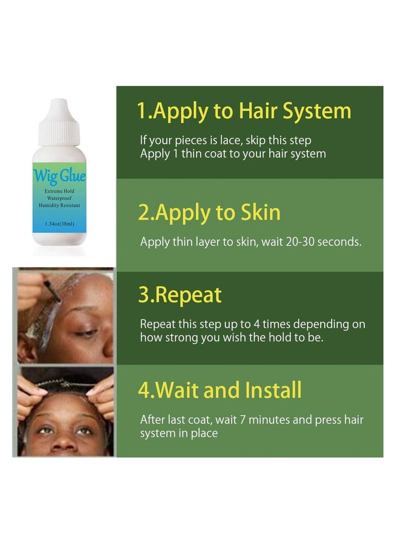Generic - Wig Glue 38ml Waterproof Lace Front Wig Glue with Wig Glue Remover 30ml - Image 1
