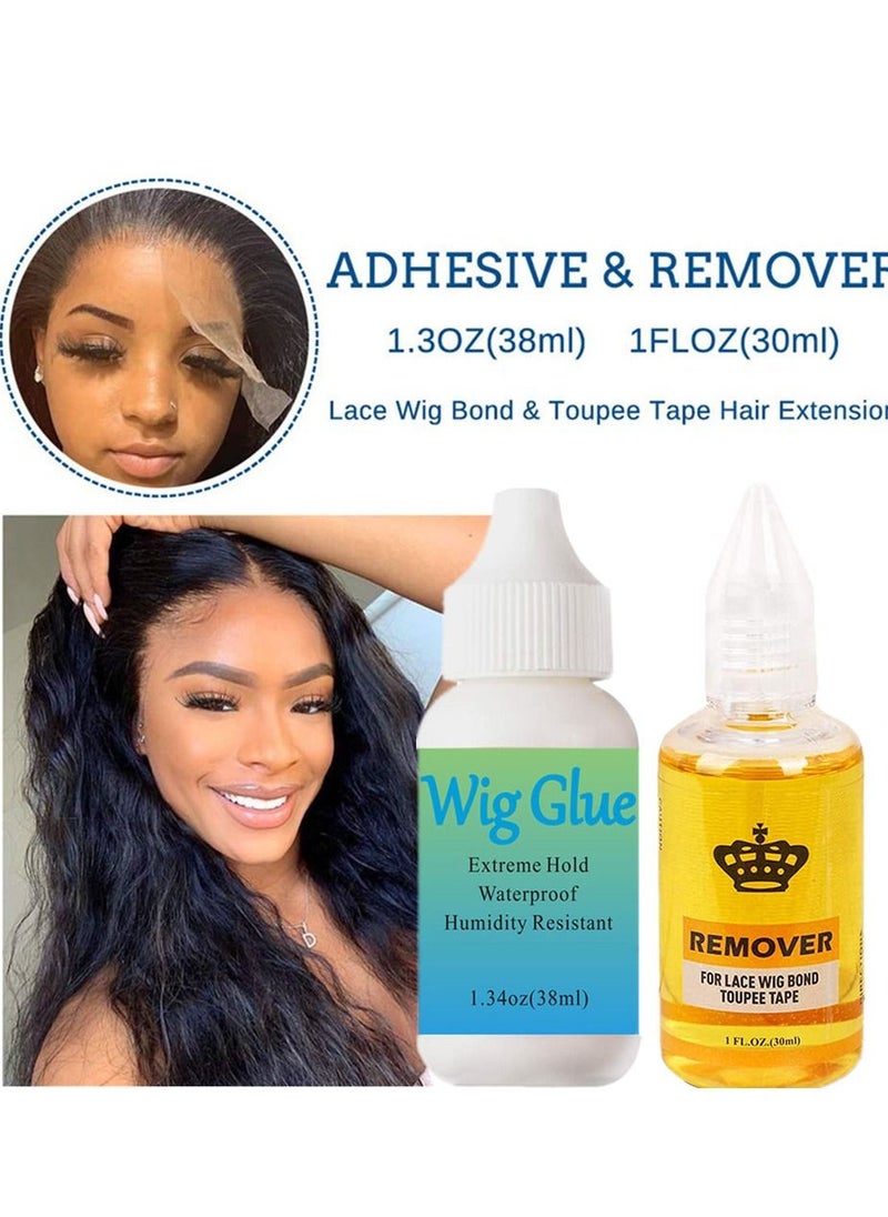 Generic - Wig Glue 38ml Waterproof Lace Front Wig Glue with Wig Glue Remover 30ml - Image 1