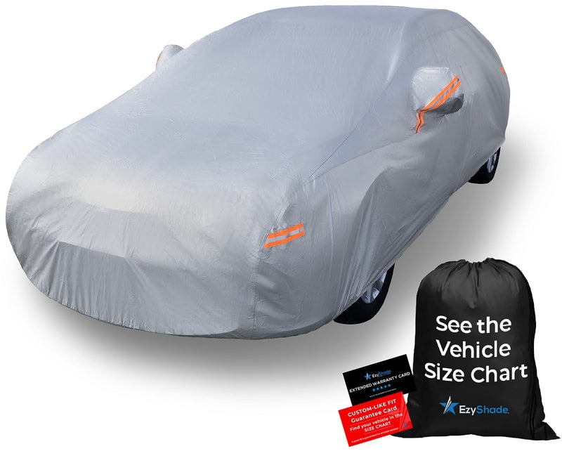 EzyShade 10Layer Car Cover Waterproof All Weather See Vehicle SizeChart for Accurate Fit Outdoor Full Exterior Covers for Automobiles Sedan Hatch SUV Rain Sun Protection Size A0 See SizeChart
