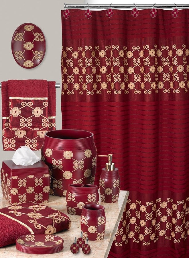 Popular Bath منشفة حمام شعبية، مجموعة فليغانت روزا، 21" × 12"، بورغندي/ذهبي - Image 4