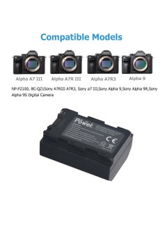 DMK Power بطارية NP-FZ100 بسعة 2300 مللي أمبير في الساعة متوافقة مع كاميرات Sony NP-FZ100 وBC-QZ1 وSony A7RIII وA7R3 وSony a7 III وSony Alpha 9 وSony Alpha 9R وSony Alpha 9S الرقمية  - Image 2