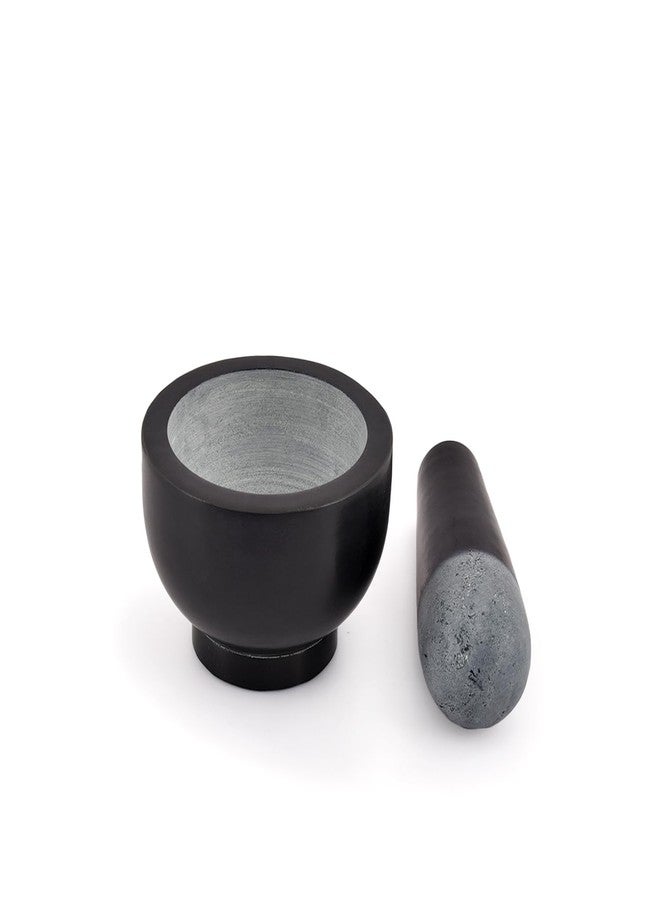Kaizen Casa Stone Mortar and Pestle, for Grind Spices, Powder Pesto, Mash Herbs, Crush Pills, Regular Size (3.75"X2.75" Mortar, 5" X1.5" Pestle) - Image 2